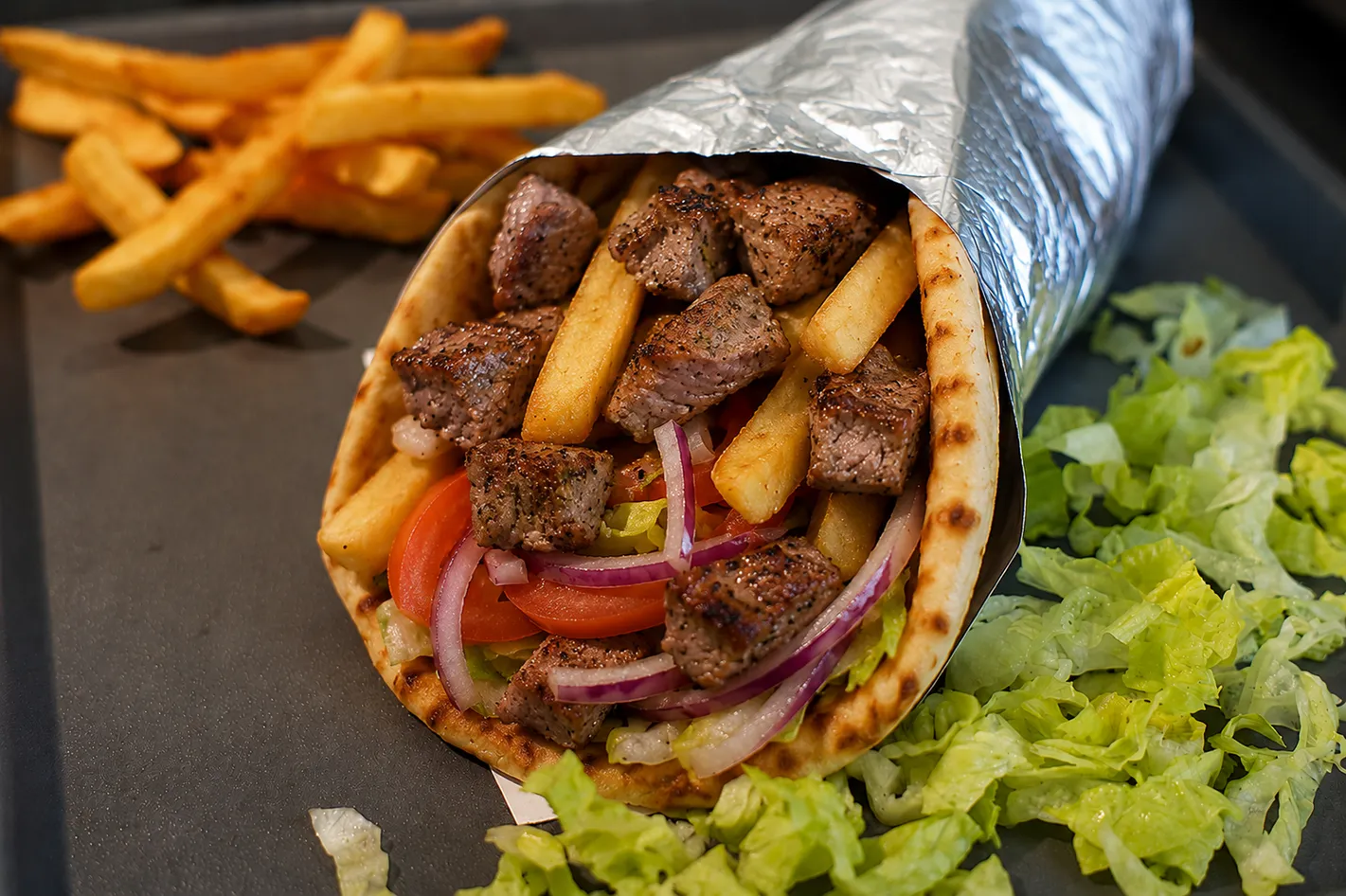 Beef Pita Wrap at The Greek Grill in Sherwood Park, AB